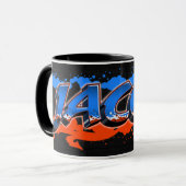 Jacob Vorname Name Graffiti blue orange Tasse Mok (Voorkant links)