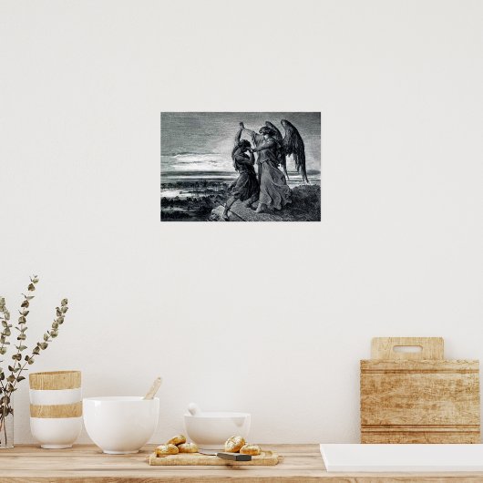 Jacob Wrestles with the Angel (Gen. 32:24-32) Poster (Keuken)