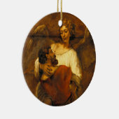 Jacob Wrestling with Angel by Rembrandt Keramisch Ornament (Rechts)