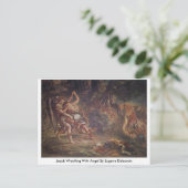 Jacob Wrestling with Angel van Eugene Delacroix Briefkaart (Staand voorkant)