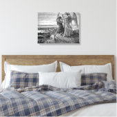 Jacob Wrestling with the Angel Gustave Dore 1855 Canvas Afdruk (Insitu (Slaapkamer))