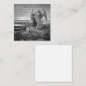 Jacob Wrestling with the Angel Gustave Dore 1855 Vierkante Visitekaartje (Voorkant / Achterkant)