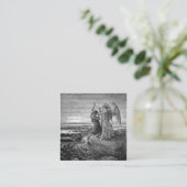 Jacob Wrestling with the Angel Gustave Dore 1855 Vierkante Visitekaartje (Staand voorkant)