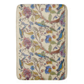Jacobean Bird Floral Chinoiserie Tan Linen Look Badmat (Voorkant Verticaal)