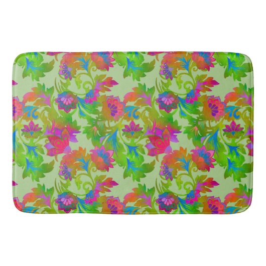 Jacobean Bloem Twist Krijt Badmat (Voorkant)