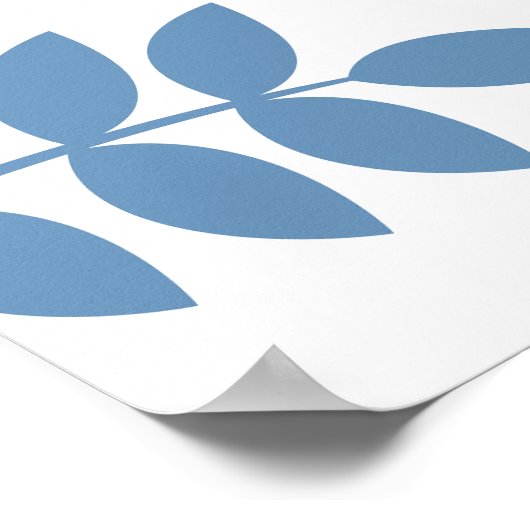 Jacobean Bloemen LG Patroon Blauw op Wit Poster (Hoek)