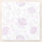 Jacobean Bloemen LG Patroon Pinks op Wit Glazen Onderzetter (Achterkant)