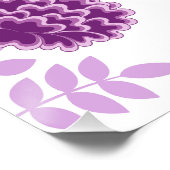 Jacobean Bloemen LG Patroon Pinks op Wit Perfect Poster (Hoek)