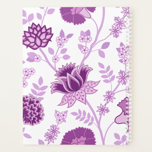 Jacobean Bloemen LG Patroon Pinks op Wit Planner (Achterkant)