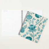 Jacobean Bloemen LG Patroon Teals op Cream Planner (Display)