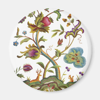 Jacobean Crewel Embroidery Tree of Life Magneet