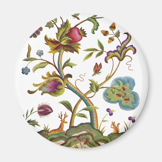 Jacobean Crewel Embroidery Tree of Life Magneet (Voorkant)