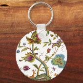 Jacobean Crewel Embroidery Tree of Life Sleutelhanger (Voorkant)