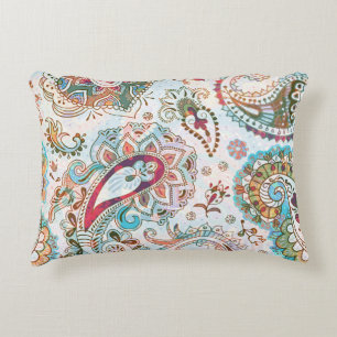 Jacobean Etnisch Bloemen Patroon Accent Kussen