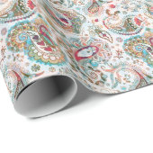 Jacobean Etnisch Bloemen Patroon Cadeaupapier (Rol Hoek)