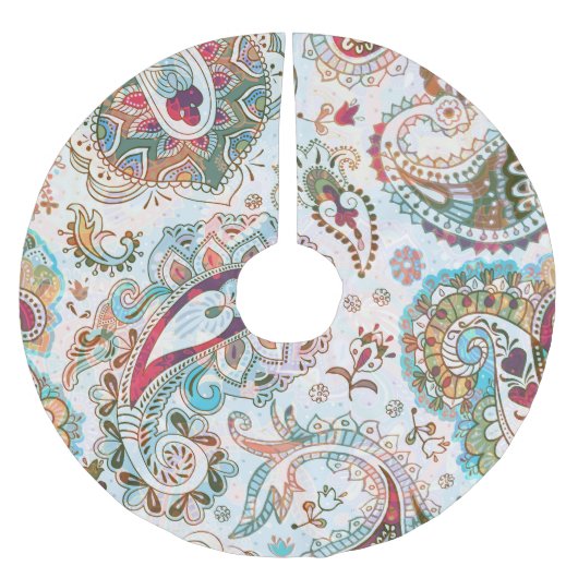 Jacobean Etnisch Bloemen Patroon Kerstboom Rok (Voorkant)