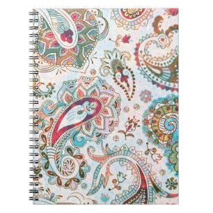 Jacobean Etnisch Bloemen Patroon Notitieboek