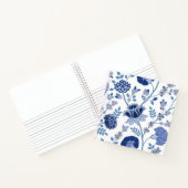 Jacobean Floral 2Way Pattern Blues on White Notitieboek (Binnen)