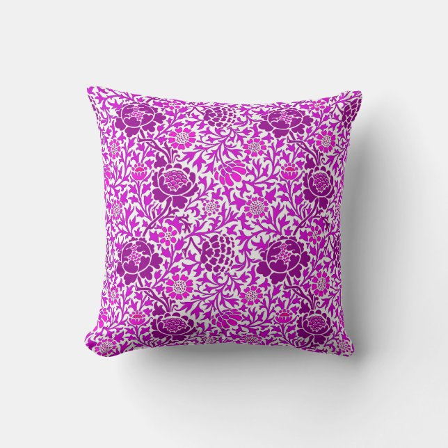 Jacobean Floral, Amethyst Paars en Lila Kussen (Voorkant)