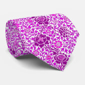 Jacobean Floral, Amethyst Paars en Lila Stropdas (Opgerold)