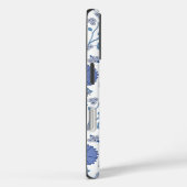 Jacobean Floral Big Pattern Blues op wit Case-Mate iPhone Case (Achterkant / Rechts)
