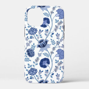 Jacobean Floral Big Pattern Blues op wit Case-Mate iPhone Case