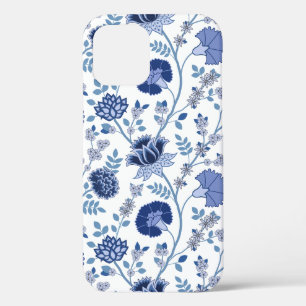 Jacobean Floral Big Pattern Blues op wit Case-Mate iPhone Case