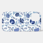 Jacobean Floral Big Pattern Blues op wit Case-Mate iPhone Case (Achterkant (horizontaal))