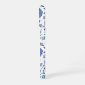 Jacobean Floral Big Pattern Blues op wit iPhone 16 Hoesje (Linkerkant)