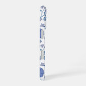 Jacobean Floral Big Pattern Blues op wit iPhone 16 Hoesje (Rechterkant)