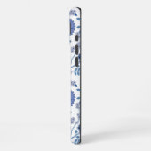 Jacobean Floral Big Pattern Blues op wit iPhone Hoesje (Linkerkant)