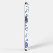 Jacobean Floral Big Pattern Blues op wit iPhone Hoesje (Rechterkant)