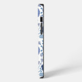 Jacobean Floral Big Pattern Blues op wit iPhone Hoesje (Linkerkant)