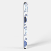 Jacobean Floral Big Pattern Blues op wit iPhone Hoesje (Rechterkant)
