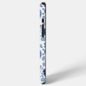 Jacobean Floral Big Pattern Blues op wit iPhone Hoesje (Linkerkant)