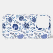 Jacobean Floral Big Pattern Blues op wit iPhone Hoesje (Achterkant horizontaal)