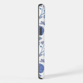 Jacobean Floral Big Pattern Blues op wit iPhone Hoesje (Rechterkant)