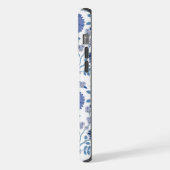 Jacobean Floral Big Pattern Blues op wit iPhone Hoesje (Linkerkant)