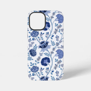 Jacobean Floral Big Pattern Blues op wit iPhone 12 Mini Hoesje
