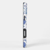 Jacobean Floral Big Pattern Blues op wit iPhone Hoesje (Rechterkant)