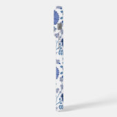 Jacobean Floral Big Pattern Blues op wit iPhone Hoesje (Linkerkant)
