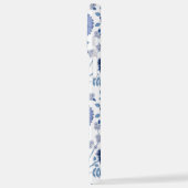 Jacobean Floral Big Pattern Blues op wit iPhone Hoesje (Linkerkant)