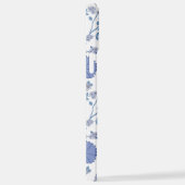 Jacobean Floral Big Pattern Blues op wit iPhone Hoesje (Rechterkant)