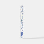 Jacobean Floral Big Pattern Blues op wit iPhone Hoesje (Rechterkant)