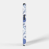 Jacobean Floral Big Pattern Blues op wit iPhone Hoesje (Rechterkant)