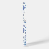 Jacobean Floral Big Pattern Blues op wit iPhone Hoesje (Linkerkant)