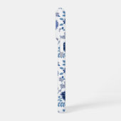 Jacobean Floral Big Pattern Blues op wit iPhone Hoesje (Linkerkant)