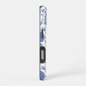 Jacobean Floral Big Pattern Blues op wit iPhone Hoesje (Rechterkant)