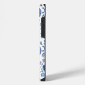 Jacobean Floral Big Pattern Blues op wit iPhone Hoesje (Linkerkant)