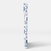 Jacobean Floral Big Pattern Blues op wit iPhone Hoesje (Linkerkant)